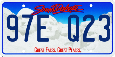 SD license plate 97EQ23