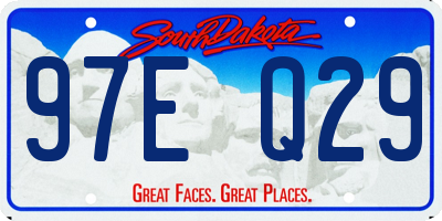 SD license plate 97EQ29