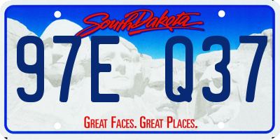 SD license plate 97EQ37