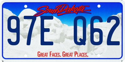 SD license plate 97EQ62