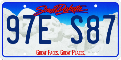 SD license plate 97ES87