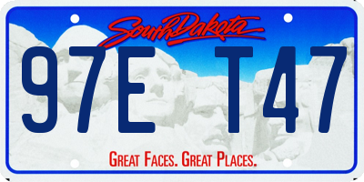 SD license plate 97ET47