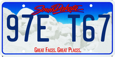 SD license plate 97ET67