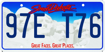 SD license plate 97ET76