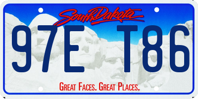 SD license plate 97ET86