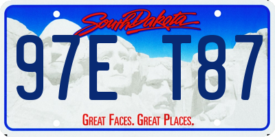 SD license plate 97ET87