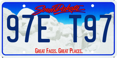 SD license plate 97ET97