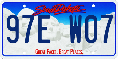 SD license plate 97EW07