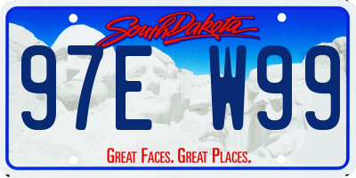 SD license plate 97EW99