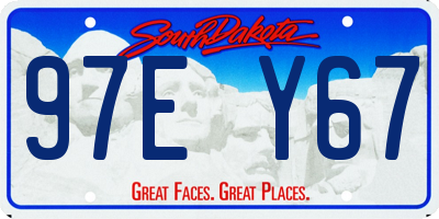 SD license plate 97EY67