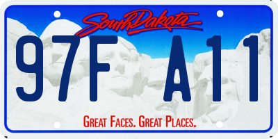 SD license plate 97FA11
