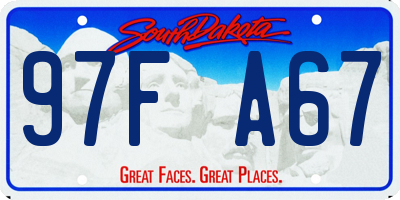 SD license plate 97FA67