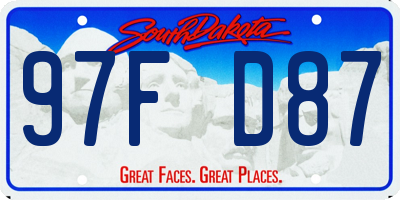 SD license plate 97FD87