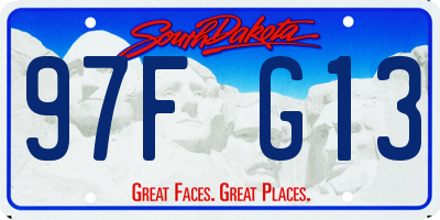 SD license plate 97FG13