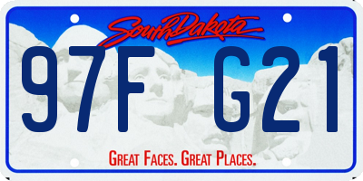 SD license plate 97FG21