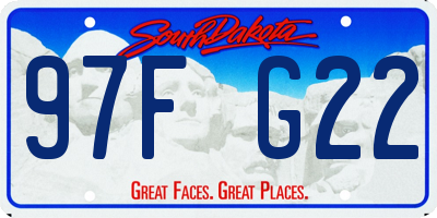 SD license plate 97FG22