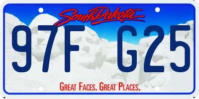 SD license plate 97FG25