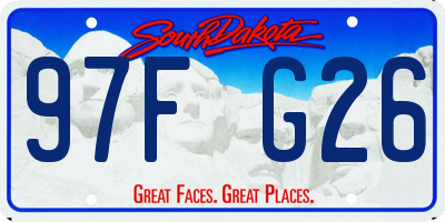 SD license plate 97FG26