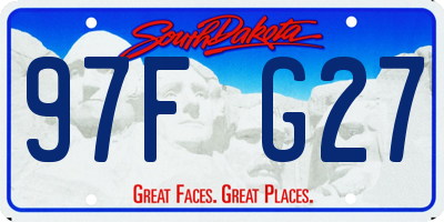 SD license plate 97FG27