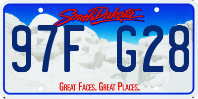 SD license plate 97FG28