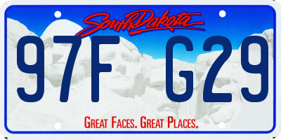 SD license plate 97FG29