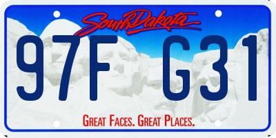 SD license plate 97FG31