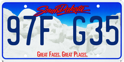 SD license plate 97FG35