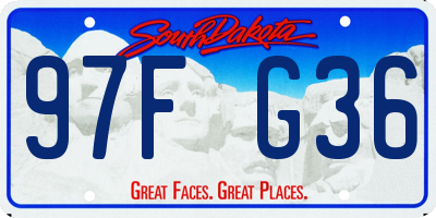SD license plate 97FG36