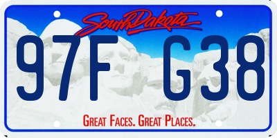 SD license plate 97FG38