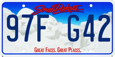 SD license plate 97FG42