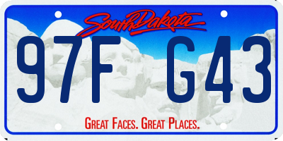 SD license plate 97FG43