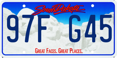 SD license plate 97FG45