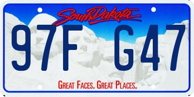 SD license plate 97FG47