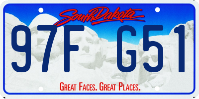 SD license plate 97FG51