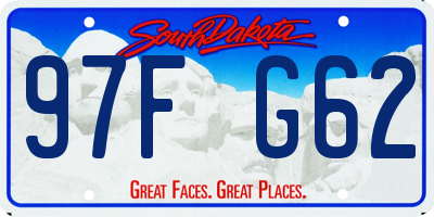 SD license plate 97FG62