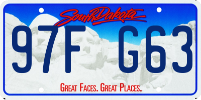 SD license plate 97FG63