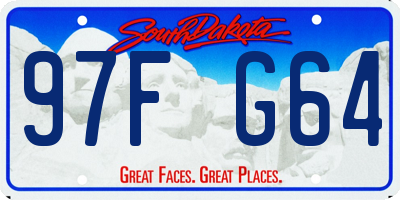 SD license plate 97FG64