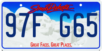 SD license plate 97FG65