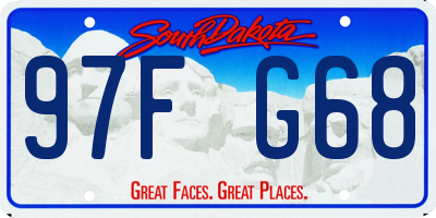 SD license plate 97FG68