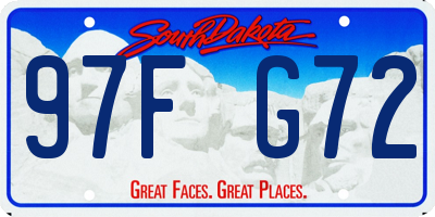 SD license plate 97FG72