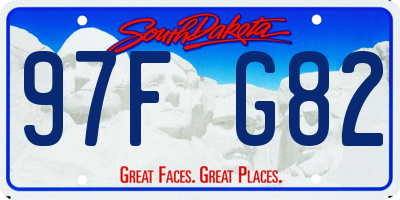 SD license plate 97FG82