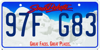 SD license plate 97FG83