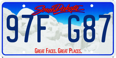 SD license plate 97FG87