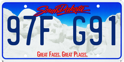 SD license plate 97FG91
