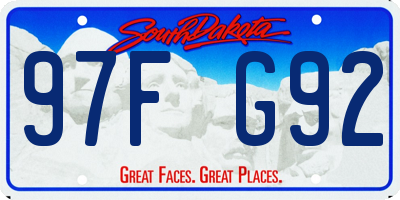 SD license plate 97FG92