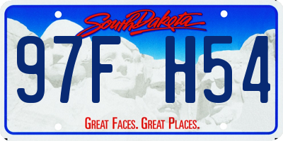 SD license plate 97FH54