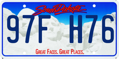 SD license plate 97FH76