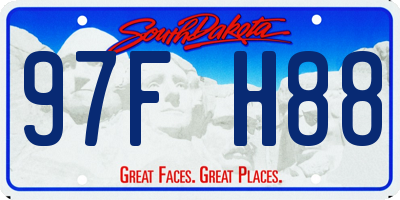 SD license plate 97FH88