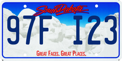 SD license plate 97FI23