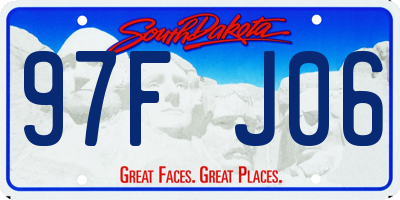 SD license plate 97FJ06